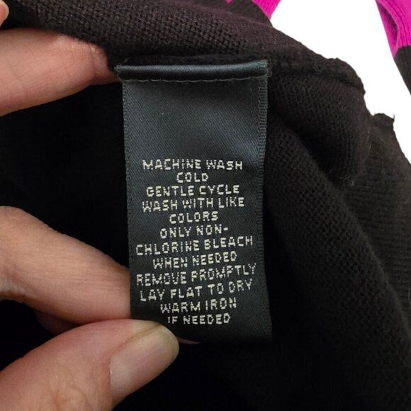 Ralph Lauren Purple Colorblock Zip Shoulder Long Sleeve Sweater Sz M - Picture 8 of 8